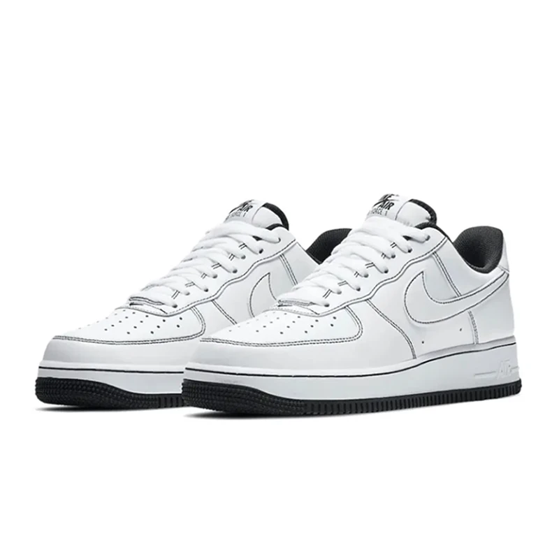 Nike-zapatillas Air Force 1 para hombre y mujer, zapatos de Skateboarding cómodos, Unisex, blanco y negro