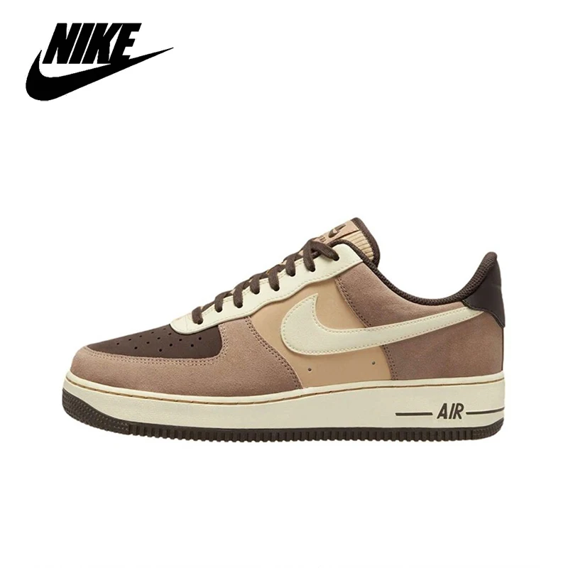 Nike-zapatillas de Skateboarding Air Force 1 para hombre, zapatos de Skateboarding originales, AF1, estilo Retro clásico, color marrón arroz, FB8878-200
